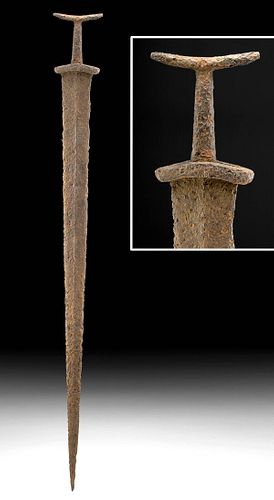 Rare & Fine Sarmatian Iron Sword w/ Antennae Pommel
