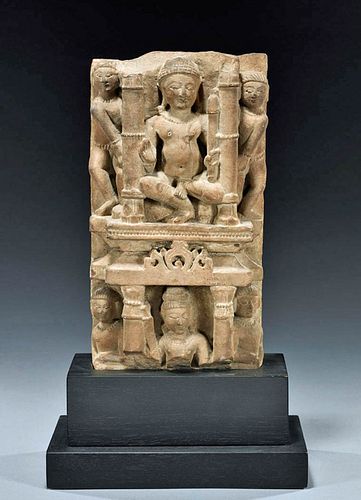 11th C. India Rajasthan Stone Carving of Nude Males
