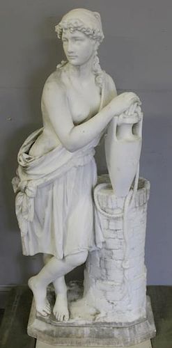 LAPINI, Cesare. Large Marble Sculpture "Rebecca at