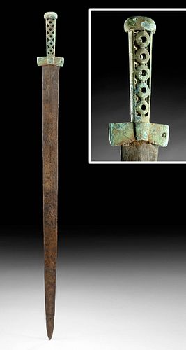 Ancient Black Sea Cimmerian Iron Dagger w/ Bronze Hilt