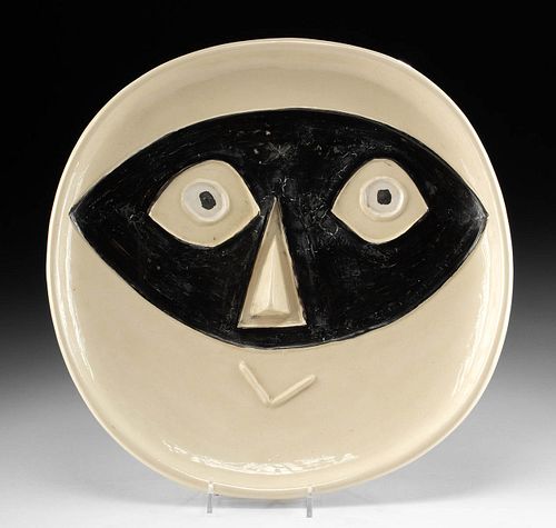 Picasso Ceramic Plate "Tete au Masque" (1956)