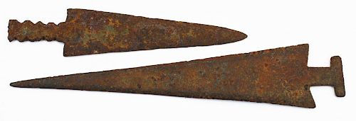 19th c Plains Indian steel arrowheads, length 3.5”- 5”