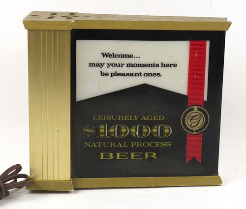 1968 $1000 Natural Process Beer Lighted Flange Sign Milwaukee, Wisconsin