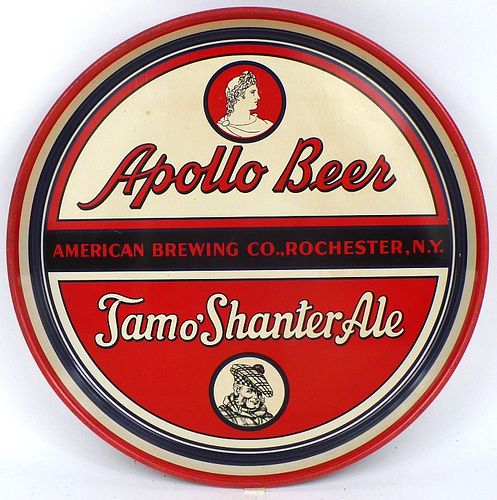 1957 Apollo Beer/Tam o' Shanter Ale 12 inch tray Rochester, New York