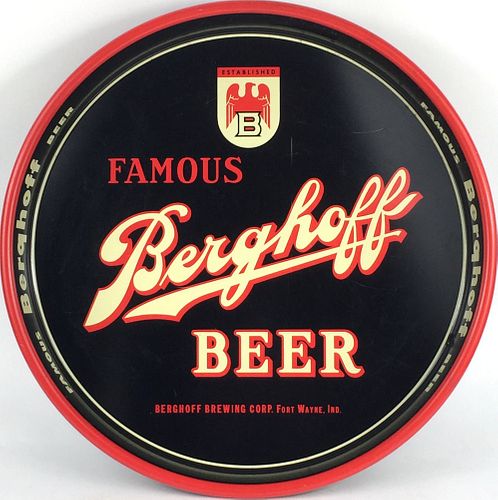 1950 Berghoff Beer 13 inch tray Fort Wayne, Indiana