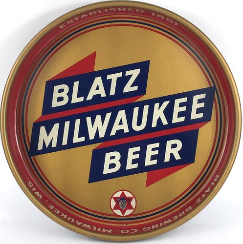 1940 Blatz Milwaukee Beer 13 inch tray Milwaukee, Wisconsin