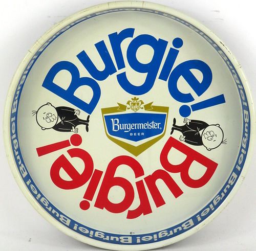1965 Burgie! Burgermeister Beer 13 inch tray San Francisco, California