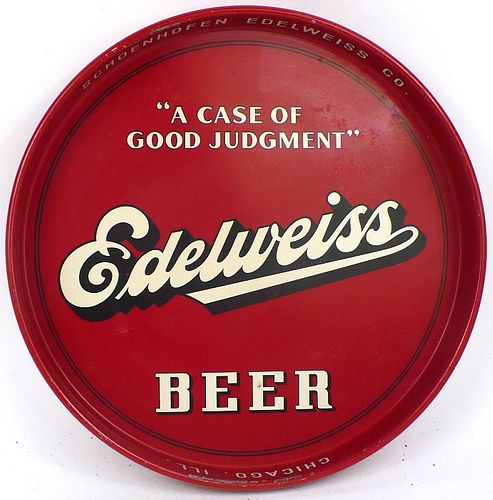 1943 Edelweiss Beer 12 inch tray Chicago, Illinois