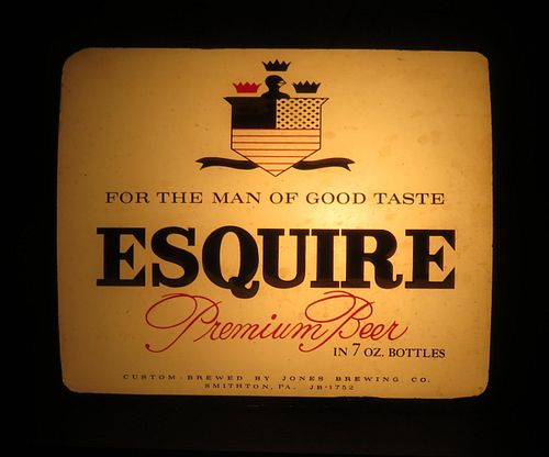 1951 Esquire Beer Glass Sign Insert Only Smithton, Pennsylvania