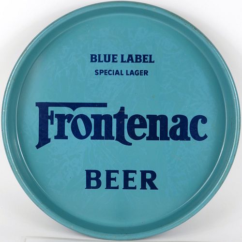 1952 Frontenac Blue Label Beer 13 inch tray Montreal, Quebec