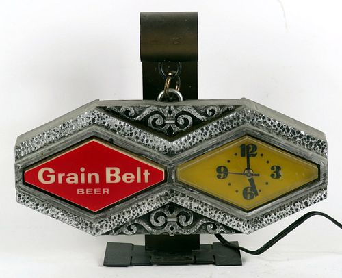 1967 Grain Belt Beer Cash Register Clock Sign Minneapolis, Minnesota