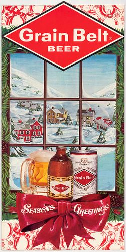 1978 Grain Belt Beer Christmas Cardboard Display La Crosse, Wisconsin