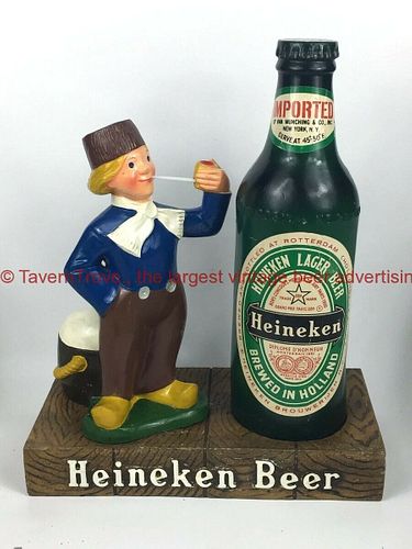 1970 Heineken Beer Dutch Boy and Bottle Display Amsterdam, North Holland