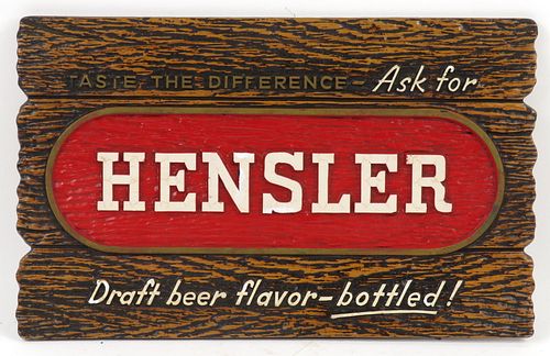 1942 Hensler Beer Composite Sign Newark, New Jersey