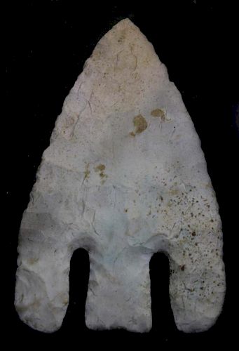 Andice or Calf Creek  basal notched point, Middle Archaic period, probably Texas, (ex Robt E  Breedi