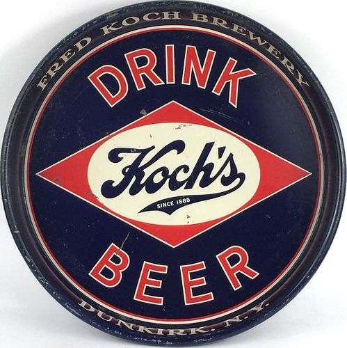 1938 Koch's Beer 13 inch tray Dunkirk, New York