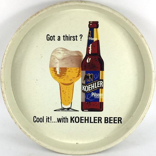 1970 Koehler Pilsener Beer 13 inch tray Philadelphia, Pennsylvania