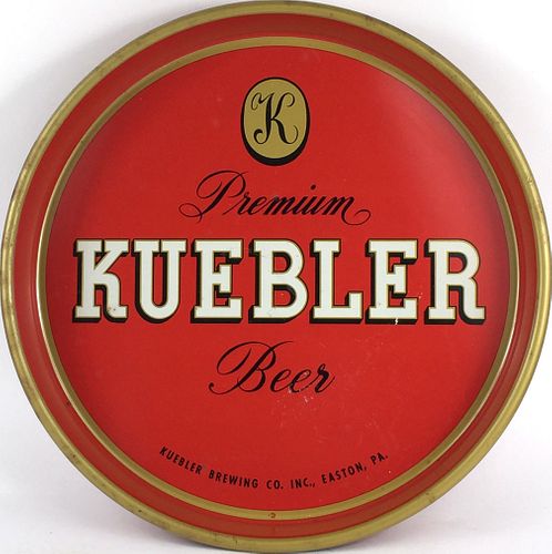 1951 Kuebler Premium Beer 13 inch tray Easton, Pennsylvania