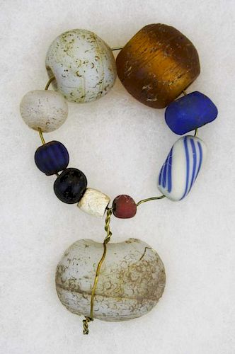 17th c trade beads Oneida Iroquois, ex Gene Predmore collection, along with 17th & 18th c trade bead