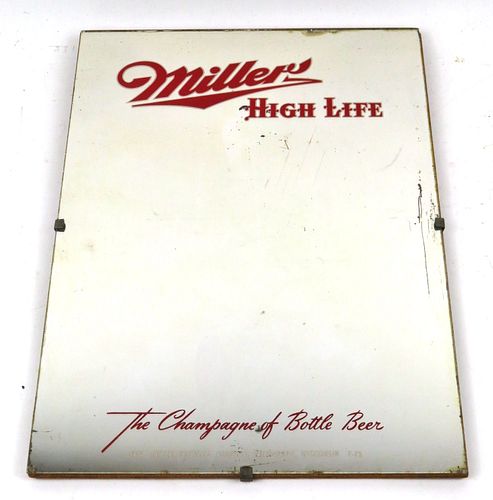 1948 Miller High Life Beer Mirror Milwaukee, Wisconsin