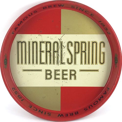 1948 Mineral Spring Beer 13 inch tray Mineral Point, Wisconsin