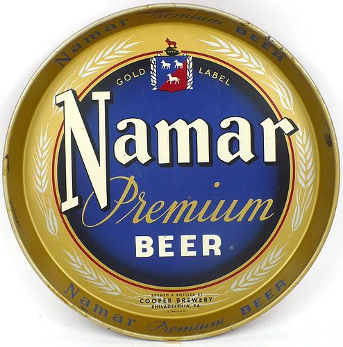 1943 Namar Premium Beer 12 inch tray Philadelphia, Pennsylvania