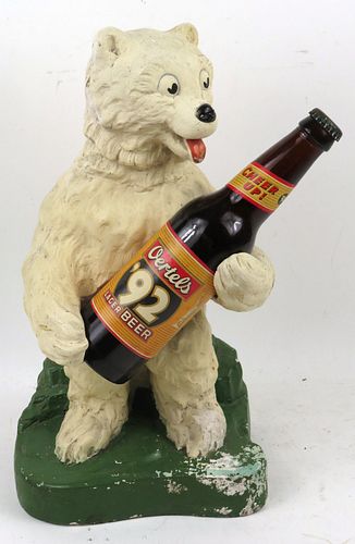 1954 Oertel's '92 Beer Polar Bear Plaster Sign Louisville, Kentucky