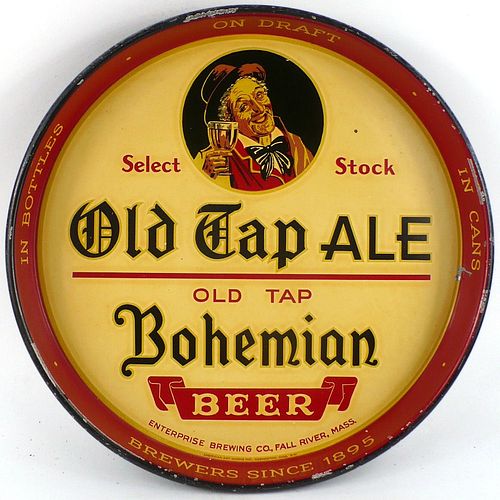 1937 Old Tap Ale/Bohemian Beer 12 inch tray Fall River, Massachusetts