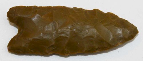 Cochise type Paleo point, yellow jasper, length 1.5”