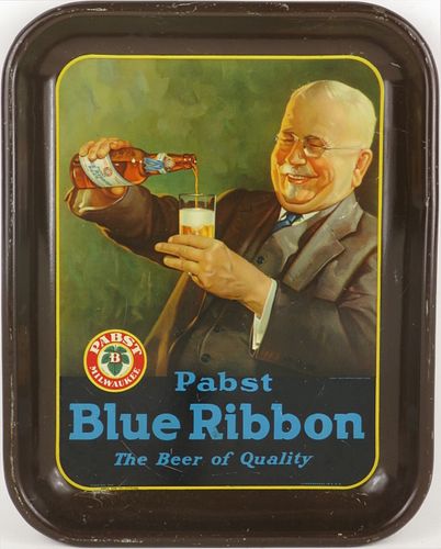 1933 Past Blue Ribbon Beer 10½ x 13½ inch tray Milwaukee, Wisconsin