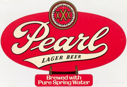 1973 Pearl Beer Die-cut Cardboard Sign San Antonio, Texas