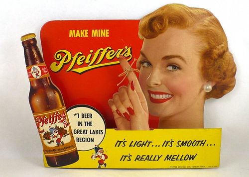 1944 Pfeiffer Beer 3D easel back Sign Detroit, Michigan