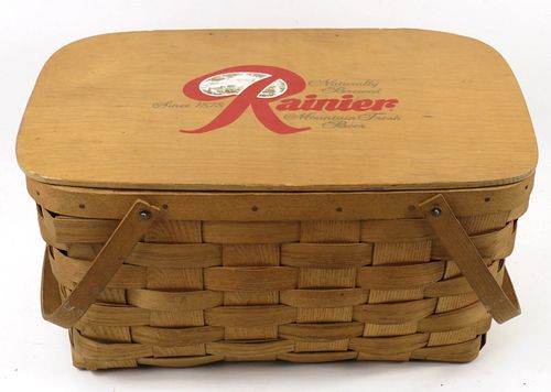 1967 Rainier Beer Picnic Basket Seattle, Washington