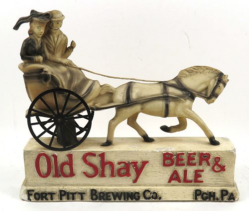 1940 Old Shay Beer And Ale Rubber Sign Jeannette, Pennsylvania