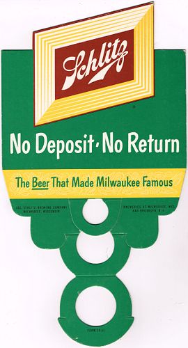 1954 Schlitz Beer NDNR Bottle Topper Milwaukee, Wisconsin