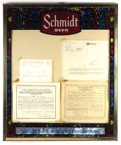 1970 Schmidt Beer license holder Saint Paul, Minnesota