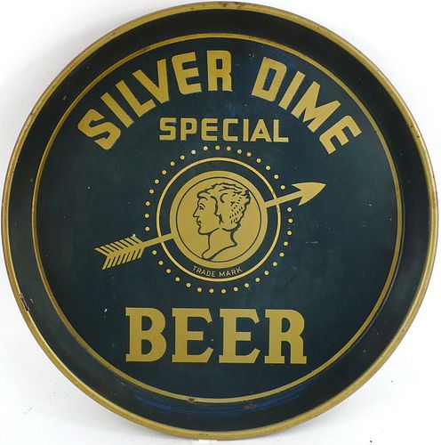 1940 Silver Dime Special Beer 12 inch tray Chester, Pennsylvania