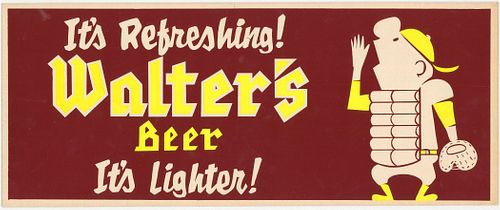 1958 Walter's Beer Baseball Trolley Sign Eau Claire, Wisconsin