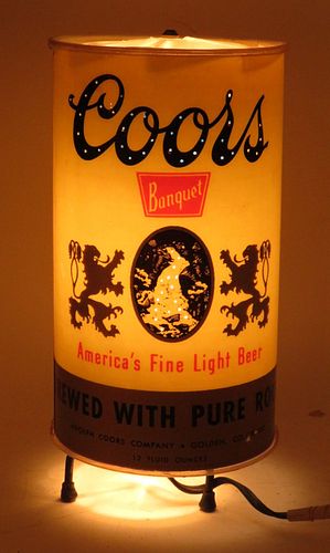 1958 Large Coors Beer Heat Lamp Waterfall Spinner Sign Golden, Colorado