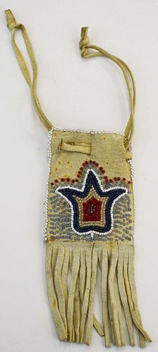 Great Lakes beaded ration pouch, ex James Manley collection 1999, length 6.5”
