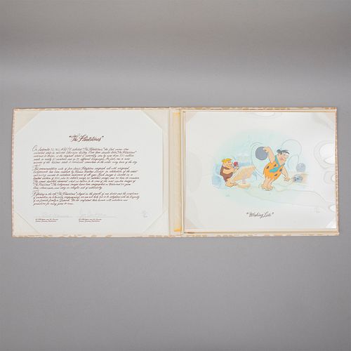 HANNA-BARBERA The Flintstones. Working late. Elaborado en película de nitrato de celulosa y papel, pintado a mano Con estuche...