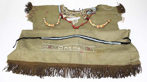 vintage Camp Fire Girl type Native American beaded dress