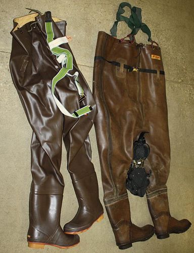 two pair of Fishing waders Lacrosse and Ranger sized 11 and 10  Ranger NOS