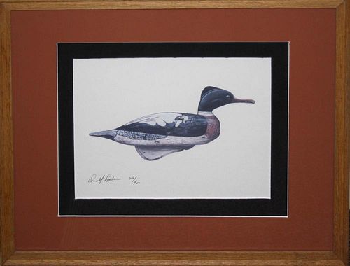 duck stamps, duck prints- 4 framed pcs