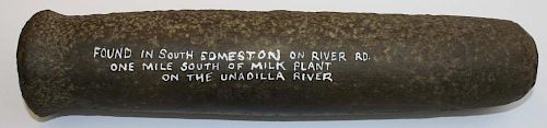 extremely rare blocked end tube (unfinished) from South Edmeston, NY on the Unadilla river, length 1
