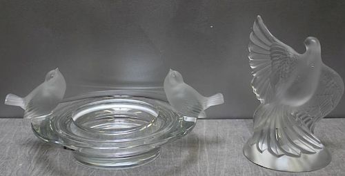 LALIQUE, France Lot of Glass To Inc A Centerpiece
