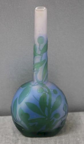 GALLE. Fine Cameo Glass Cabinet Vase.