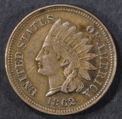 1862 INDIAN HEAD CENT XF