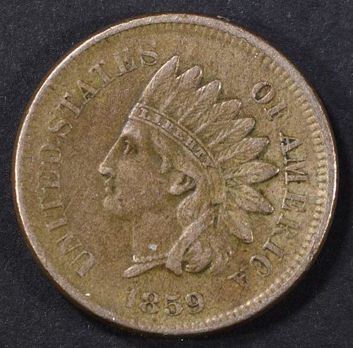 1859 INDIAN CENT  XF/AU