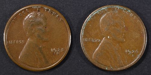 1925-S & 26-S LINCOLN CENTS  CH AU